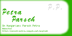 petra parsch business card